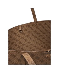 Shopper Donna Guess Brenton Con Pochette 4G Logo Leather Latte