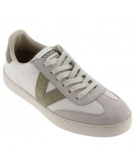 Sneakers Uomo Victoria V Logo Leather White Safari Green