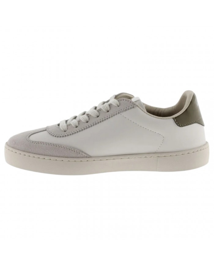 Sneakers Uomo Victoria V Logo Leather White Safari Green