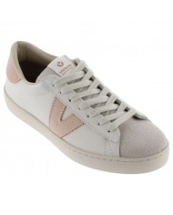 Sneakers Donna Victoria V Logo Leather White Cuarzo