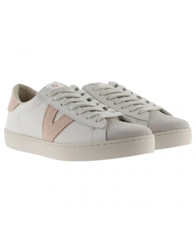 Sneakers Donna Victoria V Logo Leather White Cuarzo
