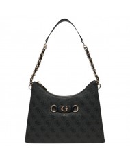 Borsa A Spalla Donna Guess Noelle Tracolla Saffiano Leather Lavender Grey