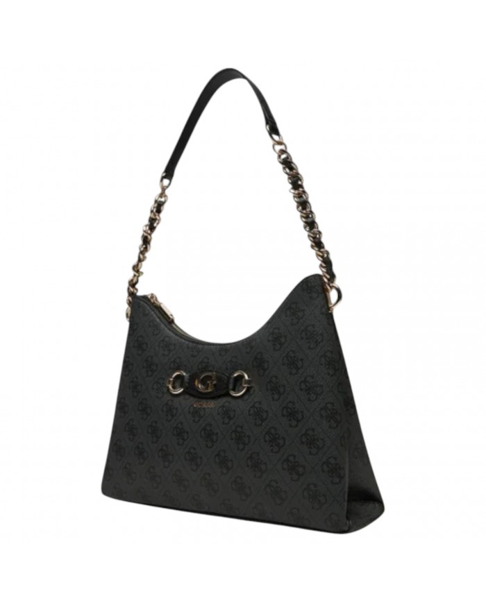 Shoulder Bag Donna Guess Izzy 4G Logo Leather Coal