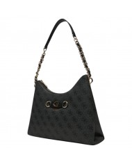 Shoulder Bag Donna Guess Izzy 4G Logo Leather Coal