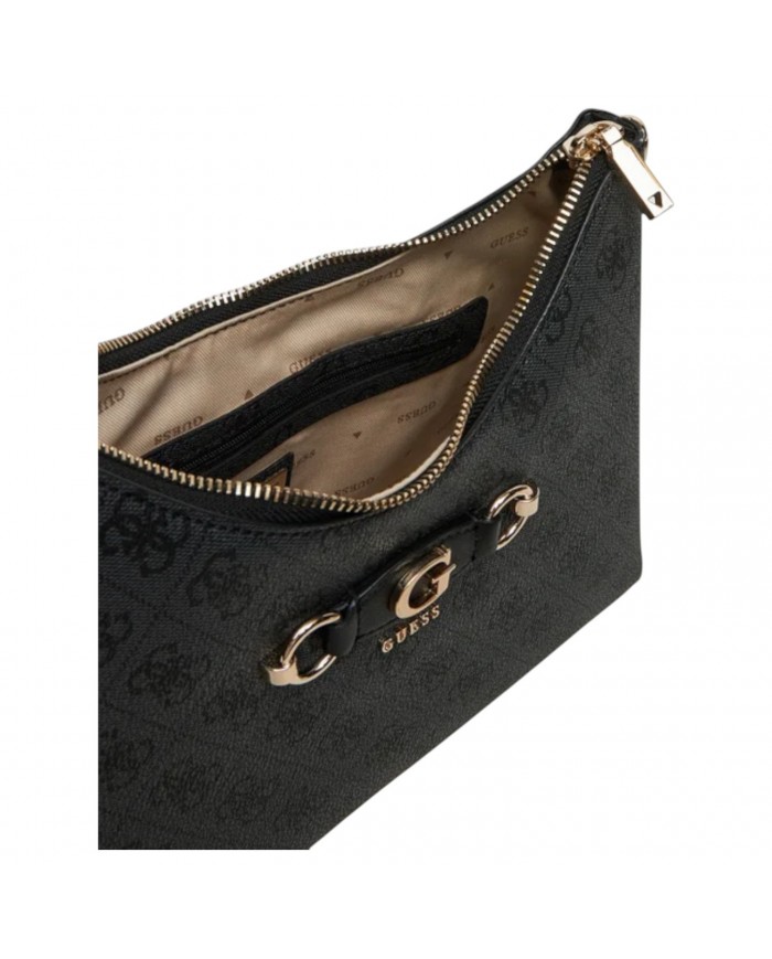 Shoulder Bag Donna Guess Izzy 4G Logo Leather Coal