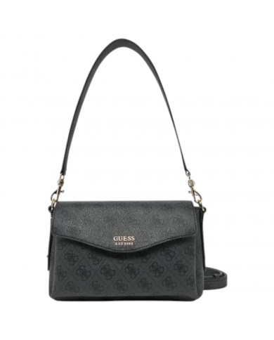 Tracolla Donna Guess Brenton Line Logo Leather Coal