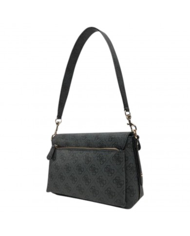 Tracolla Donna Guess Brenton Line Logo Leather Coal