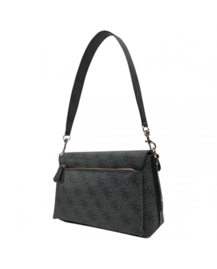 Tracolla Donna Guess Brenton Line Logo Leather Coal