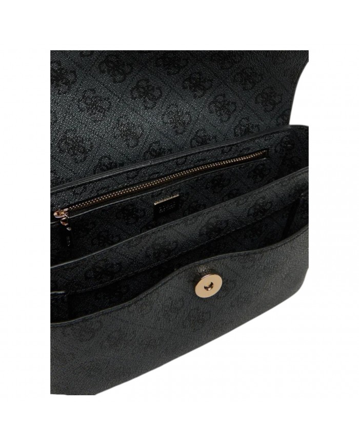 Tracolla Donna Guess Brenton Line Logo Leather Coal