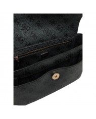 Tracolla Donna Guess Brenton Line Logo Leather Coal