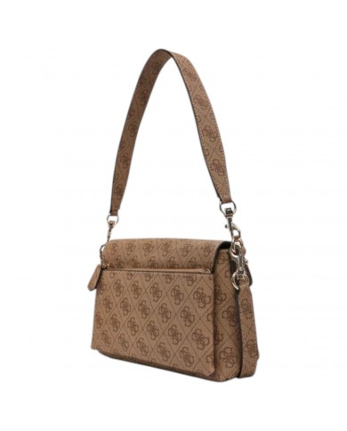 Tracolla Donna Guess Brenton Line Logo Leather Latte