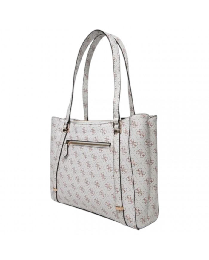 Shopper Donna Guess Eco Erica 4G Logo Leather Cream