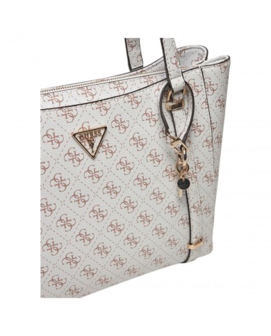 Shopper Donna Guess Eco Erica 4G Logo Leather Cream