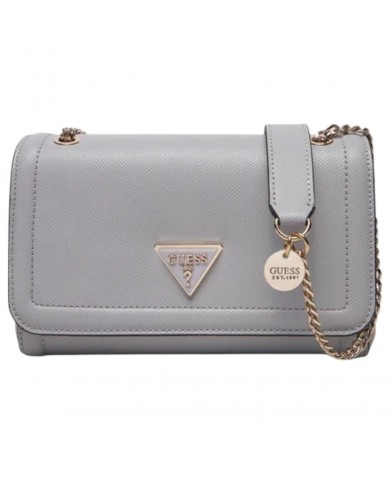 Tracolla Guess Donna Noelle Triangle Logo Saffiano Leather Lavender Grey