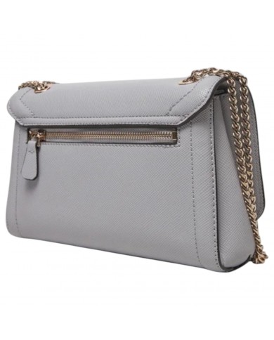 Tracolla Guess Donna Noelle Triangle Logo Saffiano Leather Lavender Grey