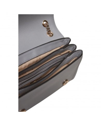 Tracolla Guess Donna Noelle Triangle Logo Saffiano Leather Lavender Grey