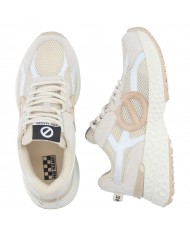 Sneaker Donna No Name Logo Mesh Suede Ivoire Dove Sand
