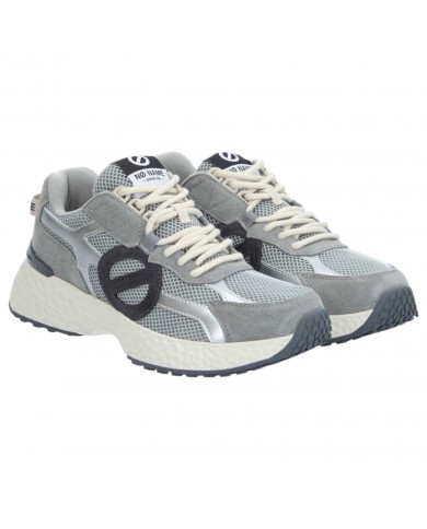 Sneaker Uomo No Name Carter Logo Mesh Suede Light Grey