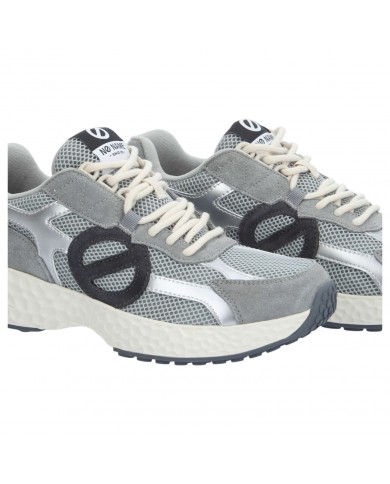 Sneaker Uomo No Name Carter Logo Mesh Suede Light Grey