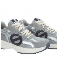 Sneaker Uomo No Name Carter Logo Mesh Suede Light Grey