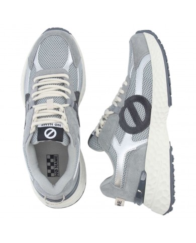 Sneaker Uomo No Name Carter Logo Mesh Suede Light Grey