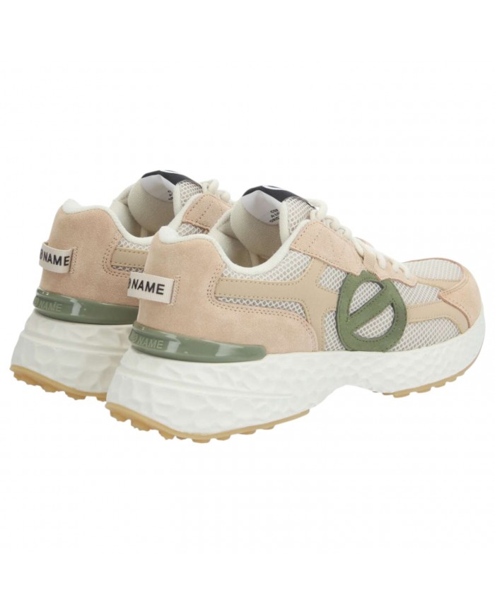 Sneaker Uomo No Name Carter Logo Mesh Suede Sand Tea