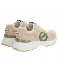 Sneaker Uomo No Name Carter Logo Mesh Suede Sand Tea