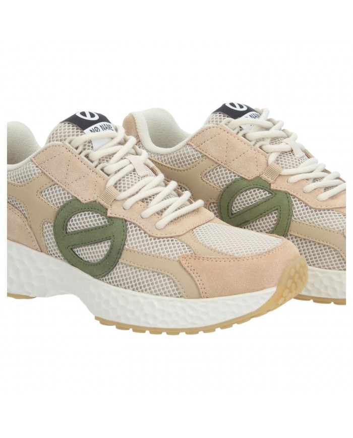 Sneaker Uomo No Name Carter Logo Mesh Suede Sand Tea