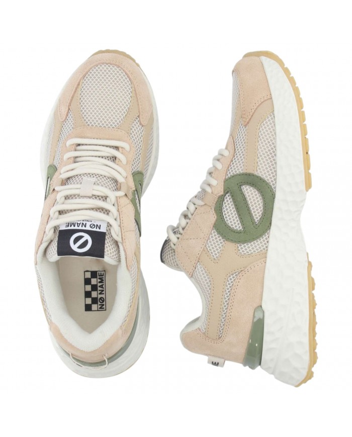 Sneaker Uomo No Name Carter Logo Mesh Suede Sand Tea