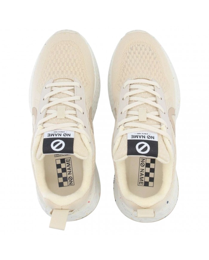Sneaker Donna No Name Logo Recycled Mesh Almond
