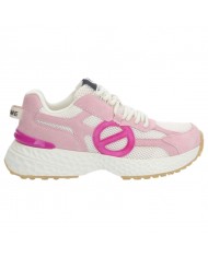 Sneaker Donna No Name Logo Mesh Suede Dove Pink Fuxia