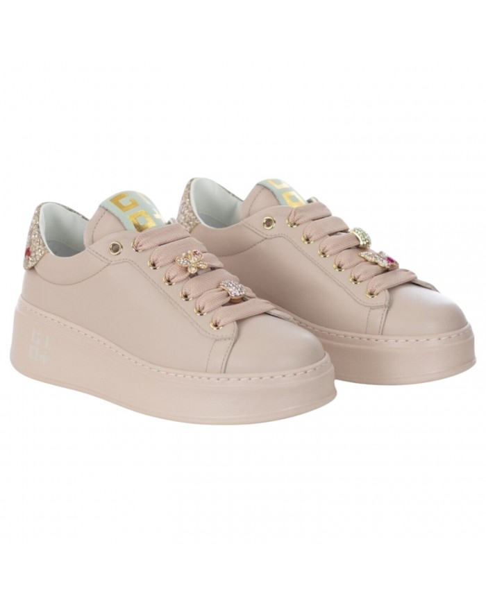Sneaker Donna Gio+ Charms Pia Leather Pink Rose