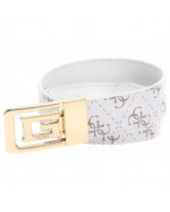 Cintura Donna Guess Eco Erica 4G Logo Reversibile Leather Cream