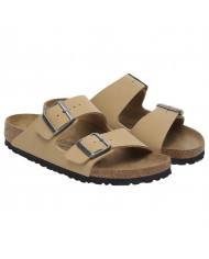 Sandalo Donna Birkenstock Unisex Uomo Arizona Birko-Flor Nubuck Birkibuc Latte Cream