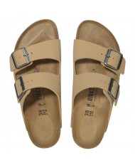 Sandalo Donna Birkenstock Unisex Uomo Arizona Birko-Flor Nubuck Birkibuc Latte Cream