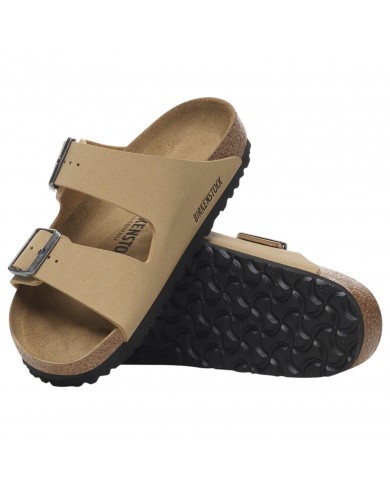 Sandalo Donna Birkenstock Unisex Uomo Arizona Birko-Flor Nubuck Birkibuc Latte Cream