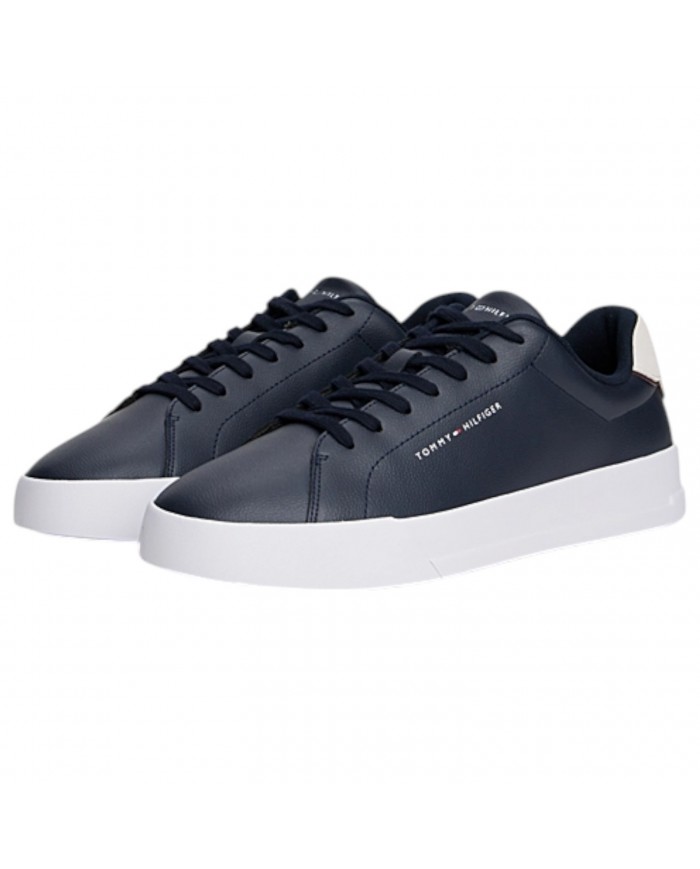 Sneakers Uomo Tommy Hilfiger Th Court Line Logo Leather Navy Desert Sky
