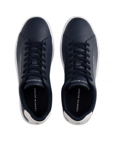 Sneakers Uomo Tommy Hilfiger Th Court Line Logo Leather Navy Desert Sky