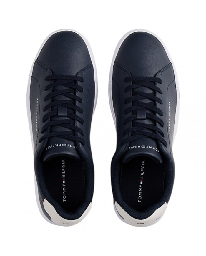 Sneakers Uomo Tommy Hilfiger Th Court Line Logo Leather Navy Desert Sky
