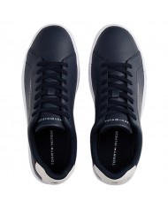 Sneakers Uomo Tommy Hilfiger Th Court Line Logo Leather Navy Desert Sky