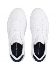 Sneakers Uomo Tommy Hilfiger Th Court Line Logo Leather White Desert Sky