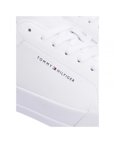 Sneakers Uomo Tommy Hilfiger Th Court Line Logo Leather White Desert Sky