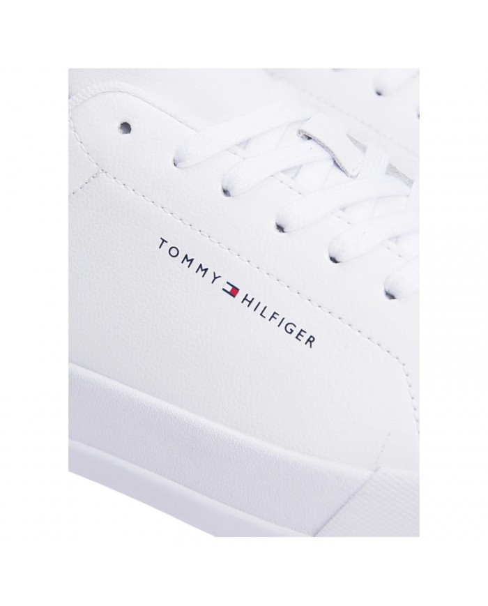 Sneakers Uomo Tommy Hilfiger Th Court Line Logo Leather White Desert Sky
