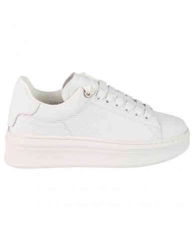 Sneakers Donna Gaelle Platform G Logo Impresso Leather White
