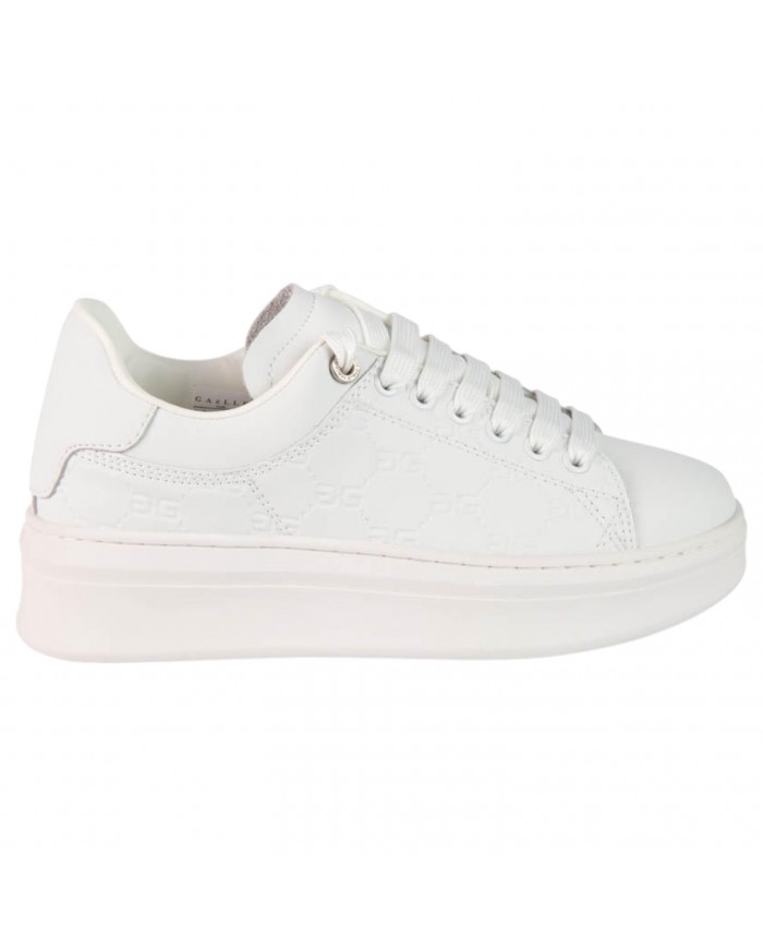 Sneakers Donna Gaelle Platform G Logo Impresso Leather White