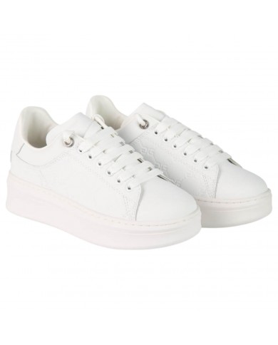 Sneakers Donna Gaelle Platform G Logo Impresso Leather White
