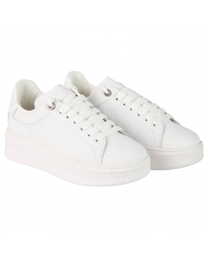 Sneakers Donna Gaelle Platform G Logo Impresso Leather White