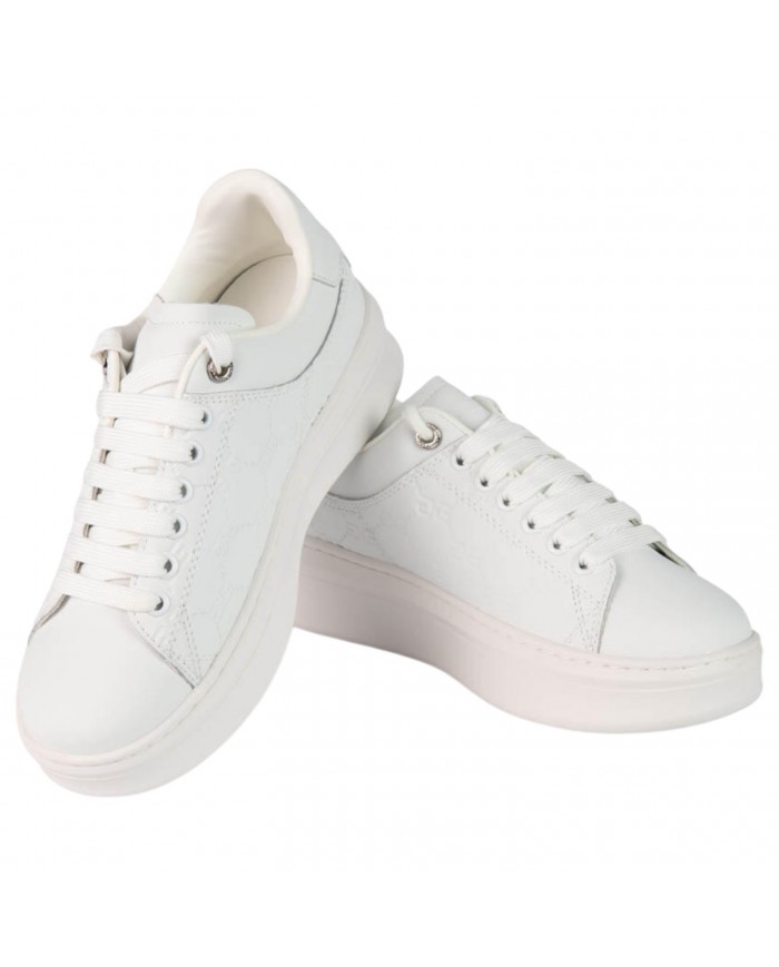Sneakers Donna Gaelle Platform G Logo Impresso Leather White