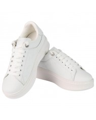 Sneakers Donna Gaelle Platform G Logo Impresso Leather White