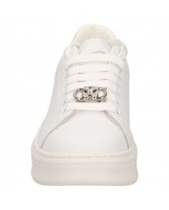 Sneakers Donna Gaelle Platform Patch Logo Leather White Silver
